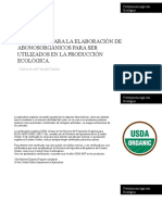 Protocolo para La Elaboración de Abonos Orgánicos para Ser Utilizados en La Producción Ecológicapara Cafe