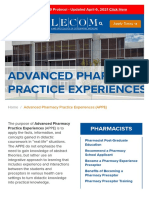 Advanced Pharmacy Practice Experiences (Appe) : Pharmacists