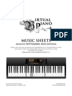 Virtual Piano Music Sheet Aug Sep Sheet Music Piano Free 30