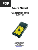 User's Manual Calibration Unit PGT120: Wolfgang Warmbier Untere Gießwiesen 21 D-78247 Hilzingen/Germany