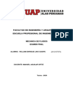 Examen Final Mecanica de Fluidos Ii 2012157570 William Enrique Lino Quispe