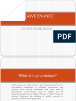 E Governance: by Syed Mohd Hasan