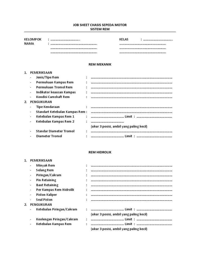 Job Sheet Rem PDF