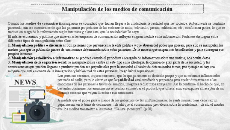Manipulación en los Medios de Comunicación | PDF | Medios de ...