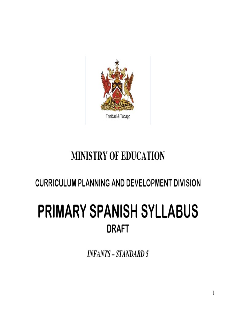 Primary Spanish Syllabus Ministry Of Education Download Free Pdf