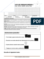 Prueba 6 de Lenguaje Unidad 4