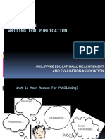 A Primer On Writing For Publication: Philippine Educational Measurement and Evaluation Association