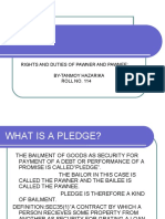 Pledge:: Rights and Duties of Pawner and Pawnee: By-Tanmoy Hazarika ROLL NO. 114