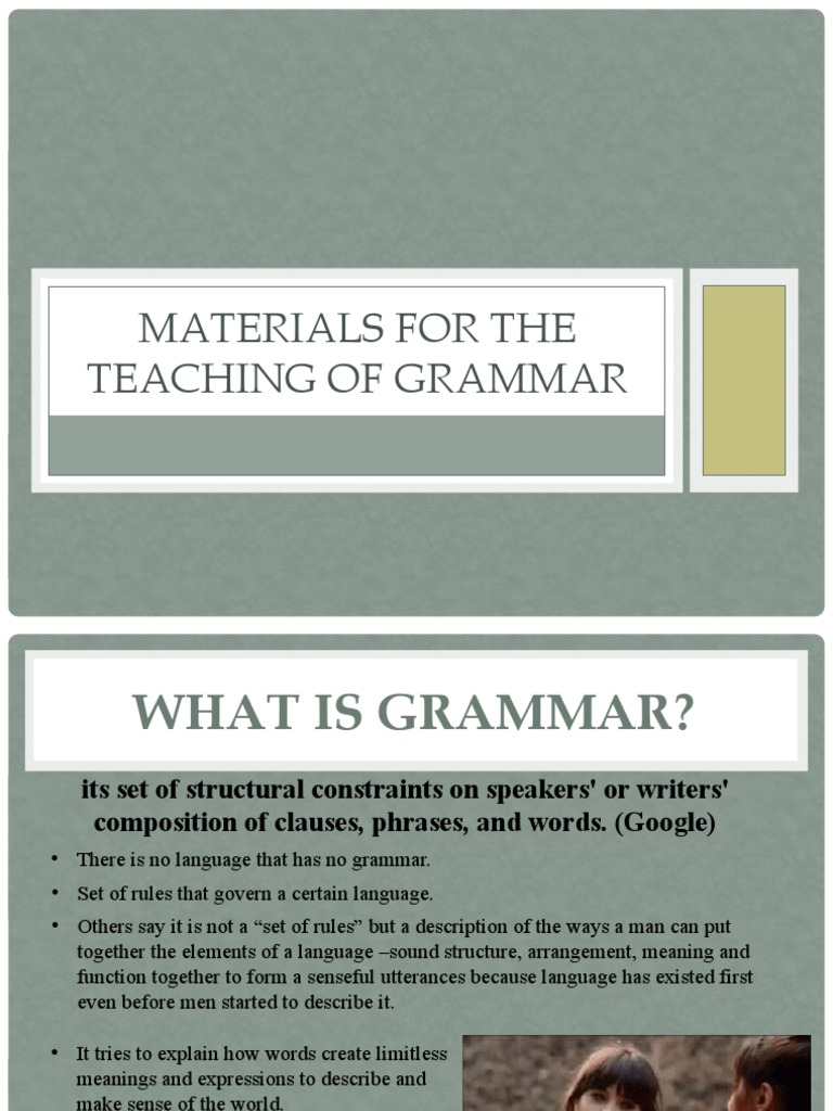 Materials For The Teaching of Grammar | PDF | Second Language 