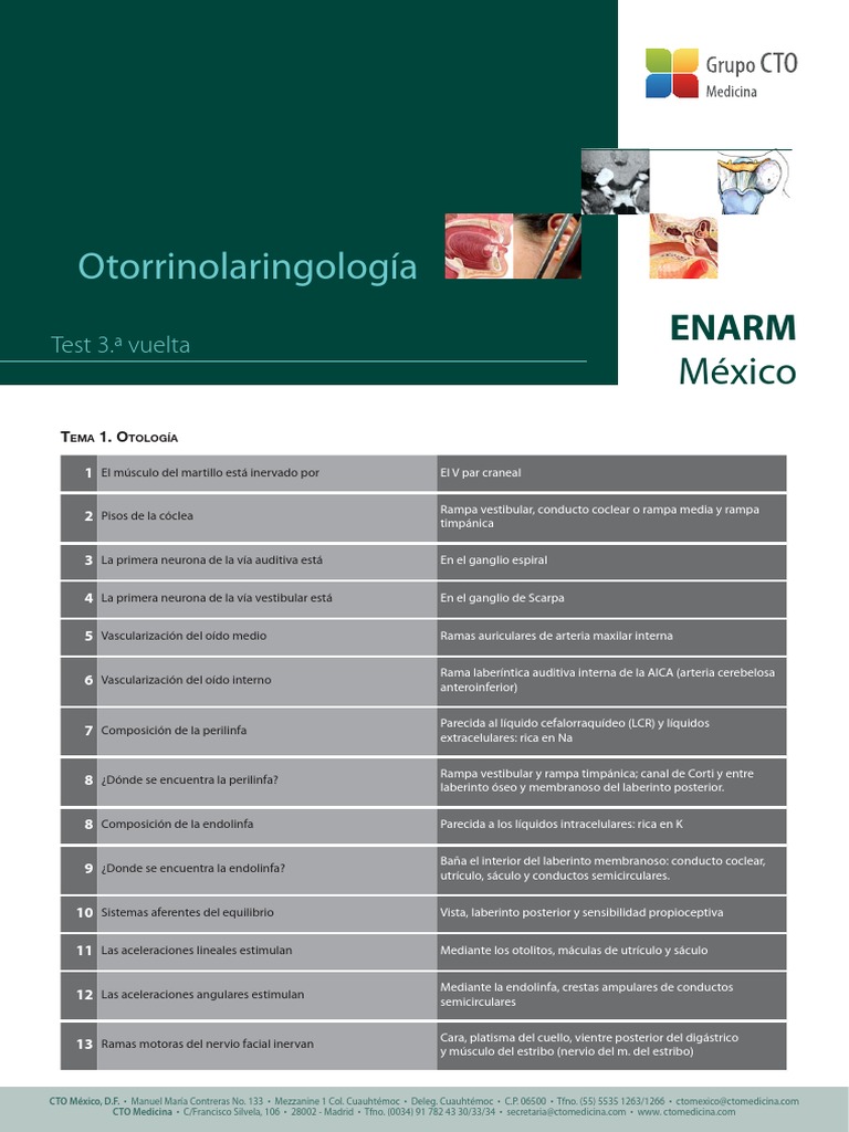 Resumen ORL | PDF | Otorrinolaringología | Anatomía humana