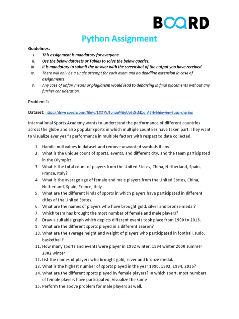 Python Assignment | PDF | Data Management | Computer Data