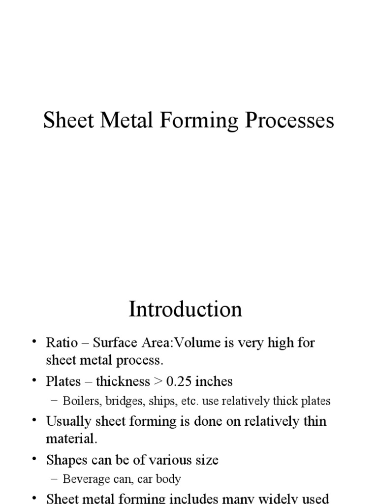 Sheet Metal Forming Processes PDF Sheet Metal Deformation