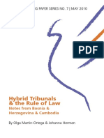 Hybrid Tribunals and The Rule of Law Martin-Ortega and Herman (2010)