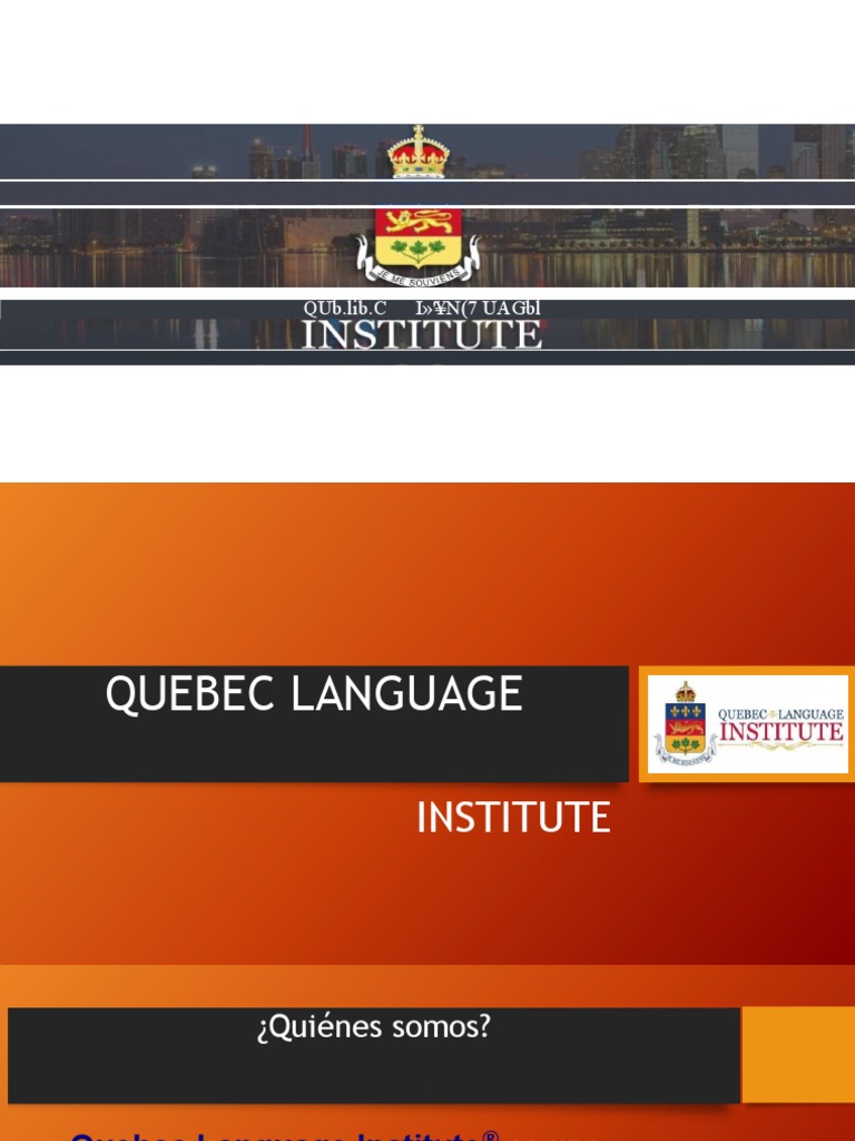 Quebec Language Institute Presentacion PDF Sistema internacional de