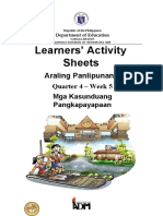 Learners' Activity Sheets: Araling Panlipunan 8