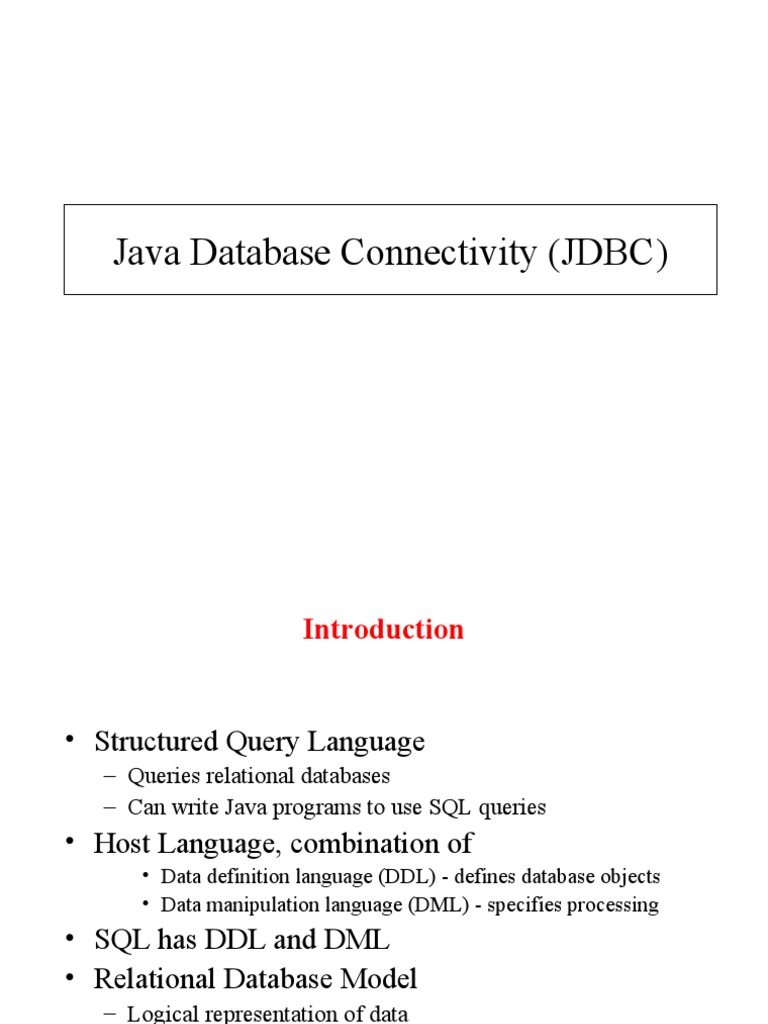 Java Database Connectivity (JDBC) | PDF | Relational Model | Relational ...