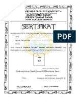 Sertifikat Sekolah Minggu