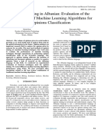 Opinion Mining in Albanian Evaluation of The Performance of Machine Learning Algorithms For Opinions Classification