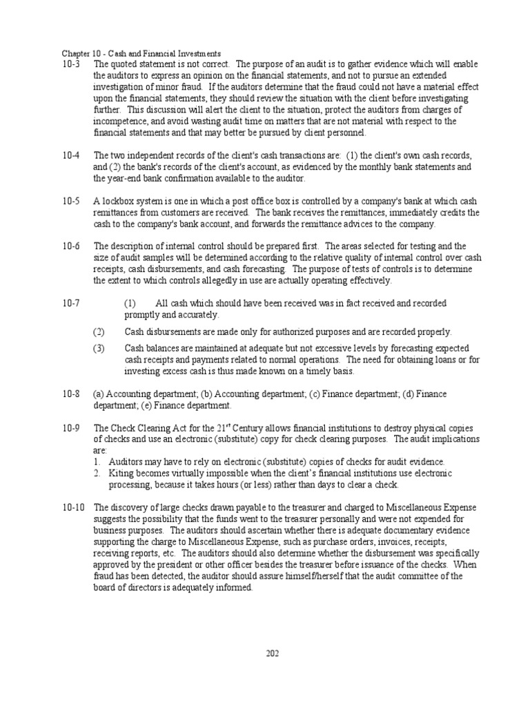 Cash Management and Audit Procedures | PDF | Audit | Cheque