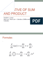 Derivative of Sum and Product