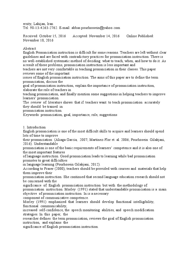 English Pronunciation Teaching Challenges | PDF | English As A Second ...