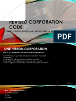 Revised Corporation Code - One Person Corporation and Foeign Corporation
