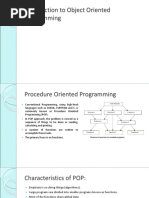 Introduction To Object Oriented Programming