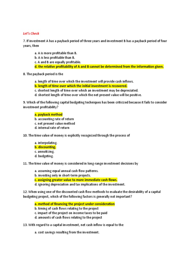 Capital Budgeting Techniques Analysis | PDF | Net Present Value ...