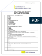 Unit-I Water and Its Treatment: Academic Year 2020 - 2021 - ODD Semester CY8151 - Engineering Chemistry-I