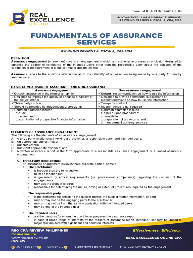 Fundamentals of Assurance Services | PDF | Certified Public Accountant ...