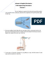 Department of Applied Mechanics AM 1100 Engineering Mechanics Tutorial 1