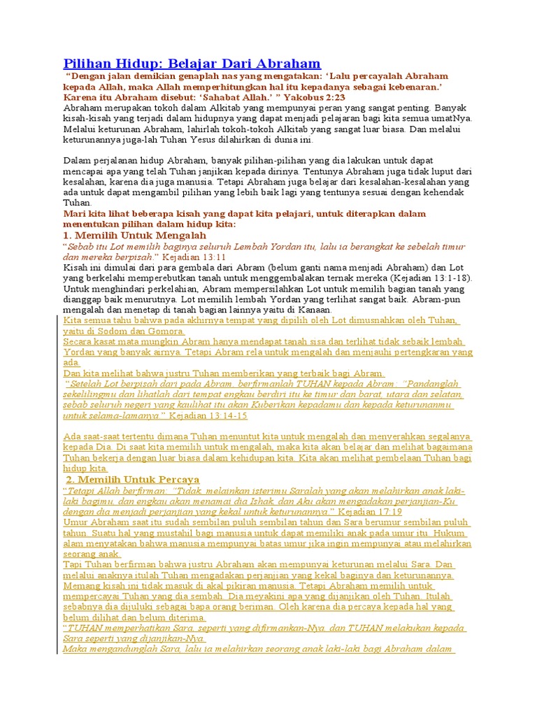 hidup pilihan menentukan masa depan