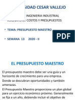 Universidad Cesar Vallejo: - Facultad de Ingenieria Industrial - Asignatura: Costos Y Presupuestos