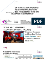 Investigation On Mechanical Properties of Wire Arc Additive Manufacturing (Waam) of 316L Stainless Steel Using Fem Simulation and Experiment