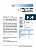 Stainless Steel AL 17-4 Precipitation Hardening Alloy: General Properties