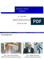 Automata Theory (Applied) : Dr. Falak Sher