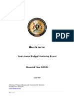 Semi-Annual Budget Monitoring Report for Uganda's Health Sector FY 2019/20