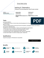 Seating & Telematics: For Mercedes-Benz Research and Development India Private Limited