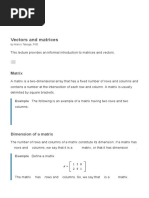 Vectors and Matrices