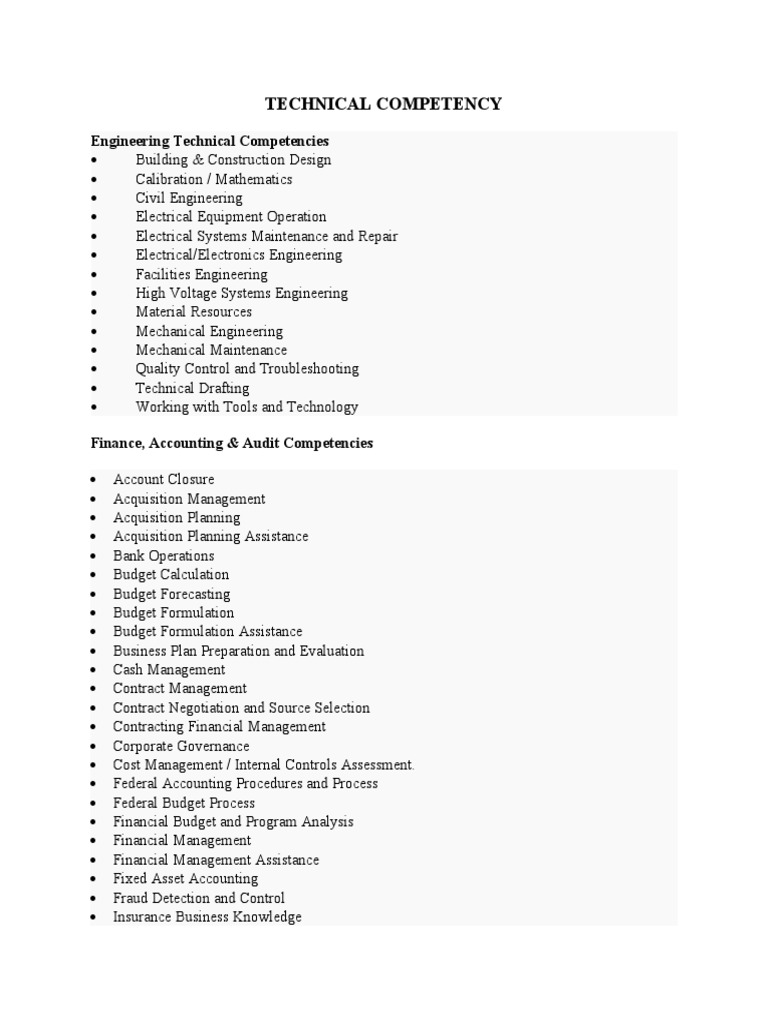 Technical Competency Sample (English) | PDF | Supply Chain Management ...