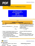 Physical Pharmaceutics-Ii: B. Pharm (IV Sem) Physical Pharmacy-II BP 403T Unit - III Coarse Dispersions