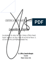 Leopoldo Dapilos_Certificate of Participation