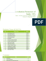 Performance Evaluation Parameters of Banks - NPA - Final