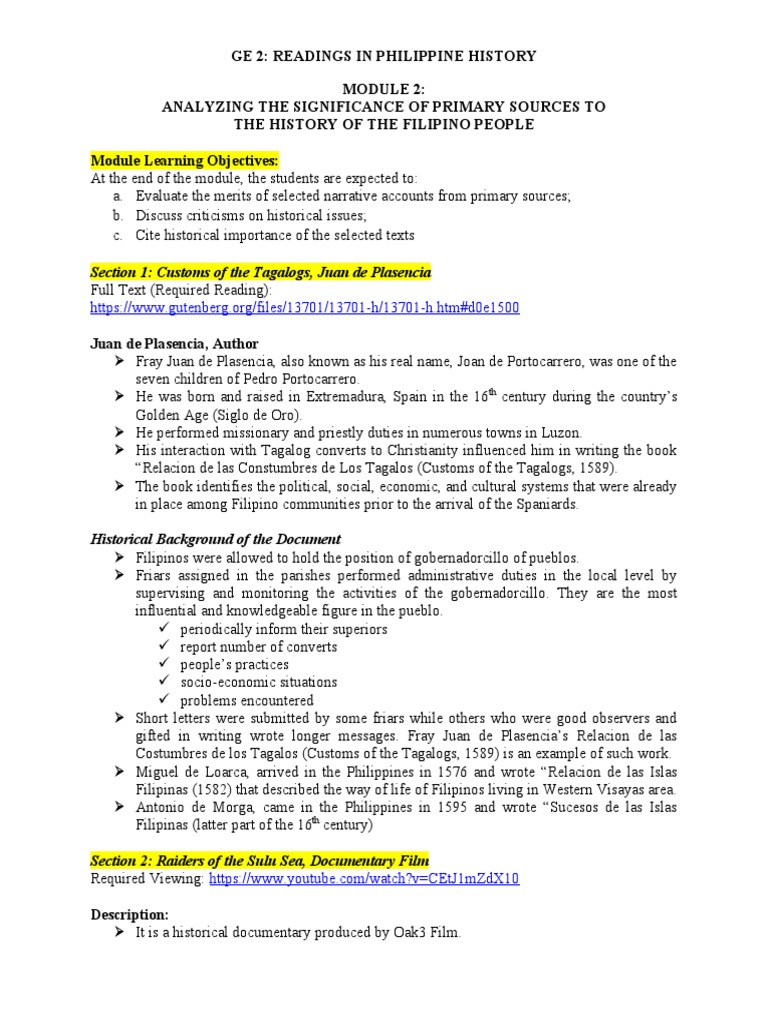 Analyzing Philippine Historical Sources | PDF | Philippines | Unrest