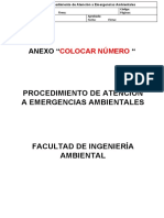 8.2 Procedimiento de Atención A Emergencias Ambientales