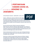 16 Pertanyaan Skrinning Vaksin Covid-19