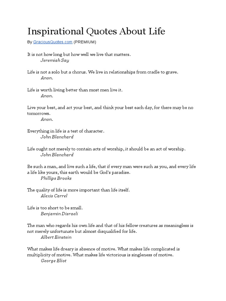 Life-Inspiring Quotes Collection | PDF | Self-Improvement