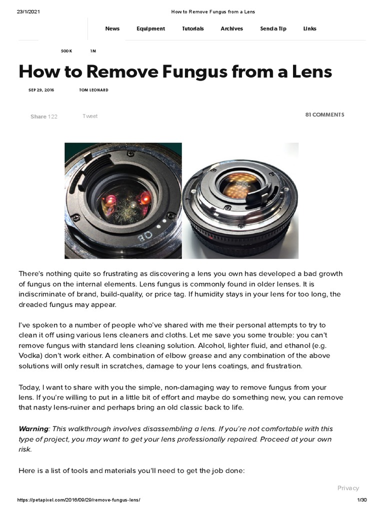 How To Remove Fungus From A Lens PDF Fluorine Hydrogen Peroxide