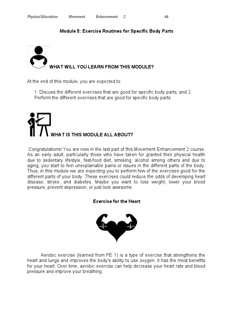 Module 5: Exercise Routines For Specific Body Parts: Physical Education ...