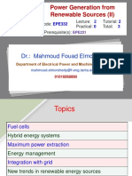 Power Generation From Renewable Sources (II) : DR.: Mahmoud Fouad Elmorshedy